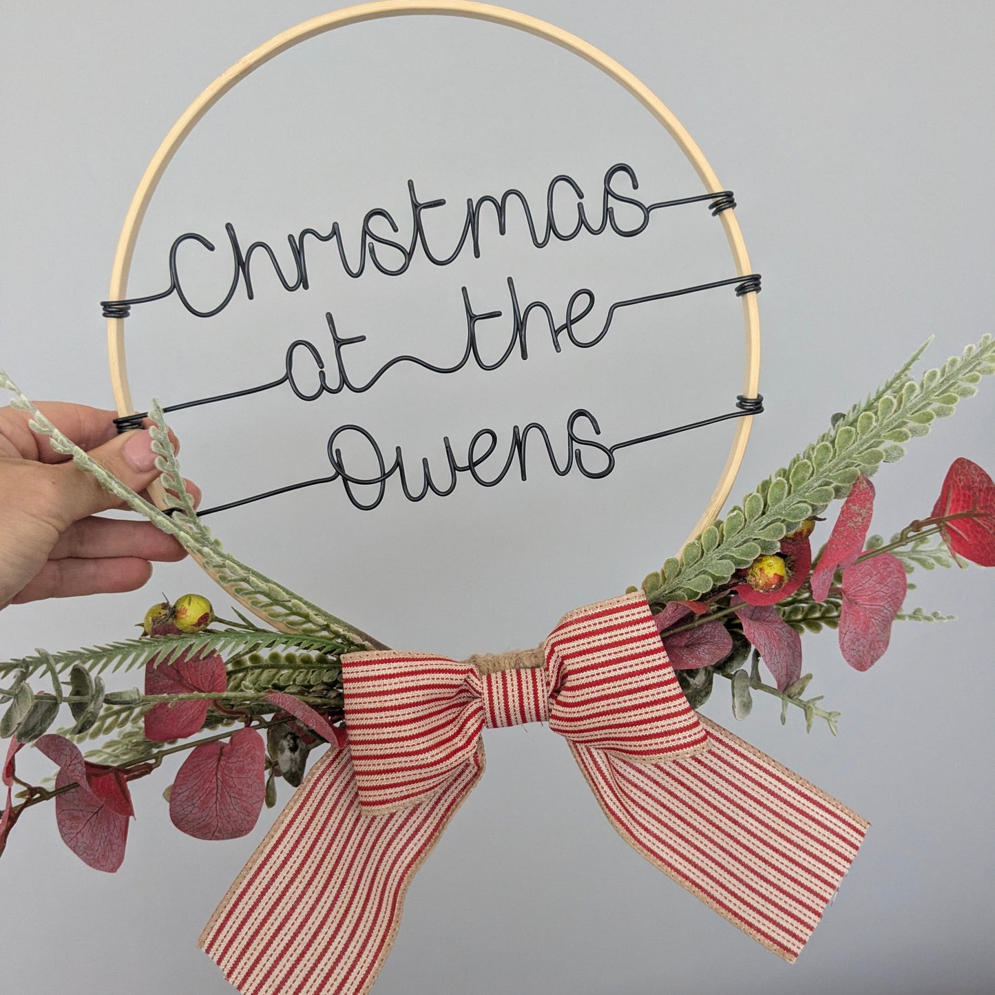 Personalised Wire Christmas Hoop