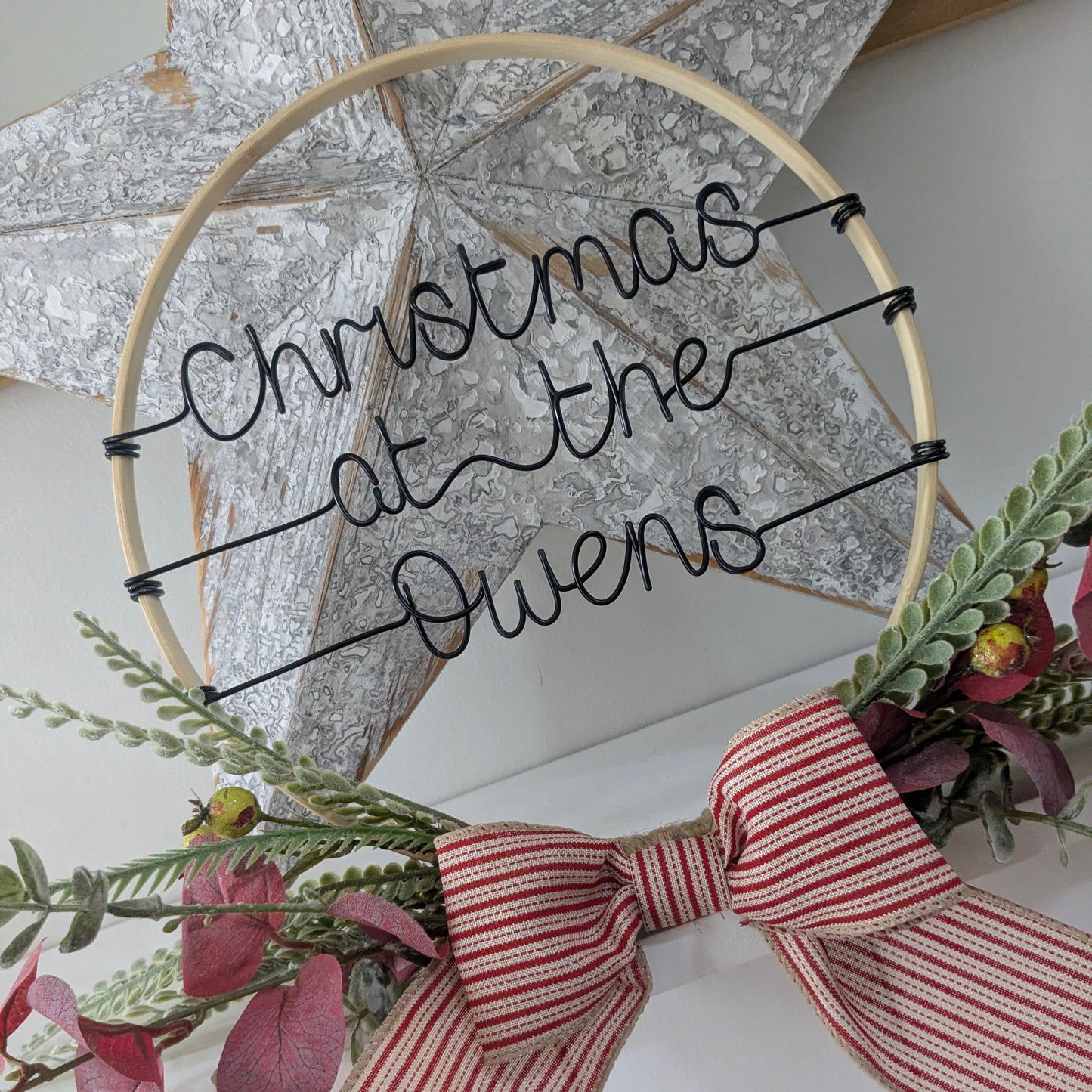 Personalised Wire Christmas Hoop