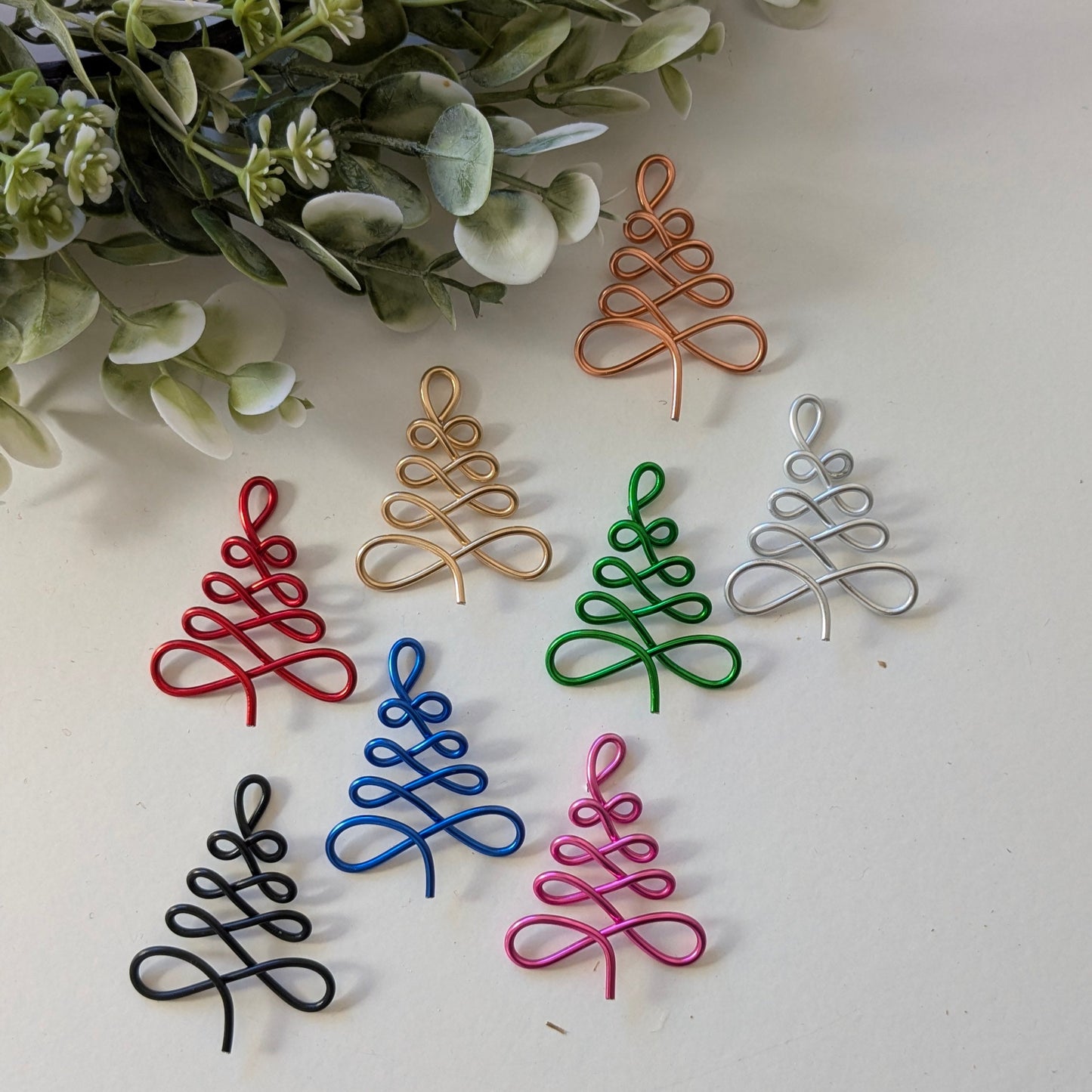Hanging Wire Christmas Trees x 4