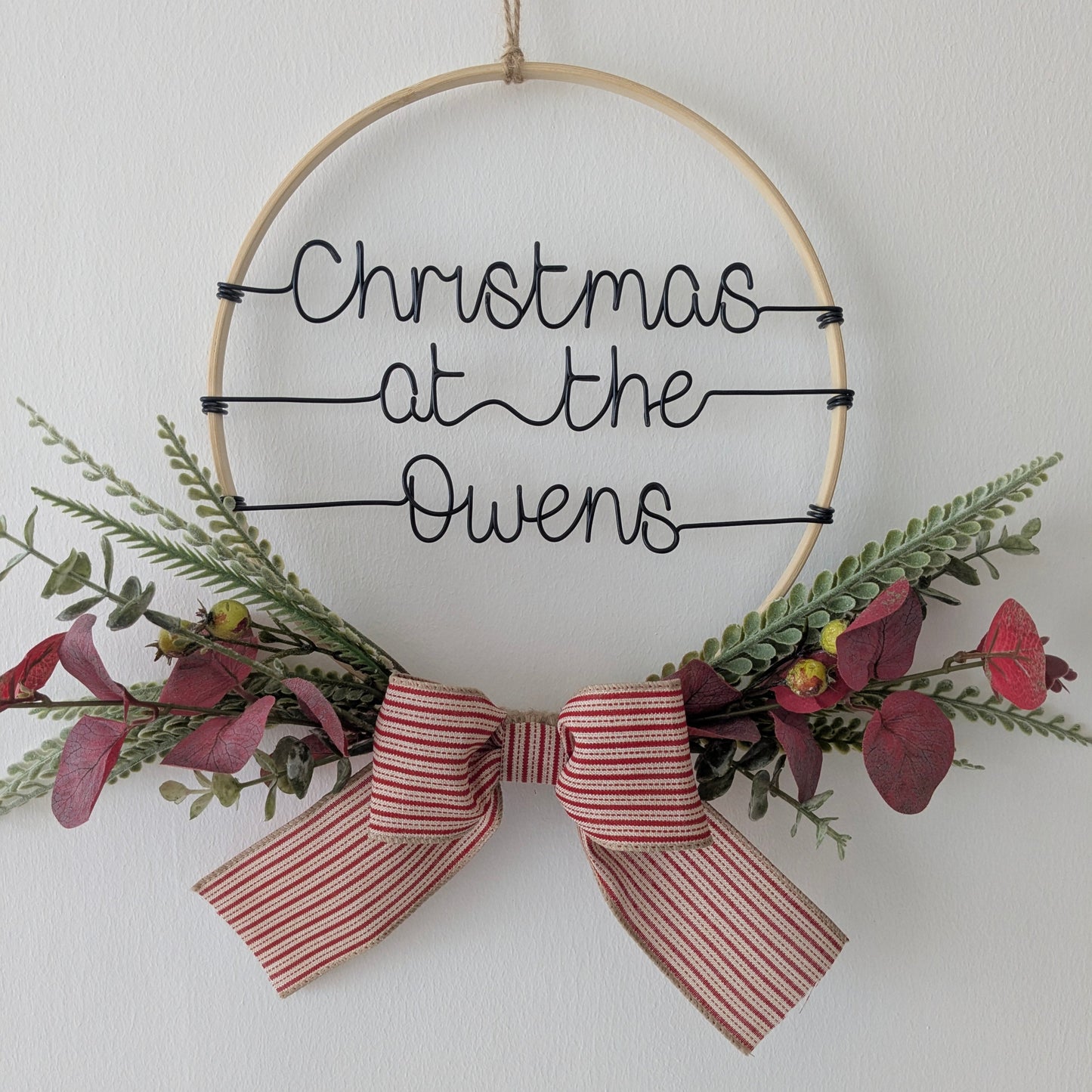 Personalised Wire Christmas Hoop